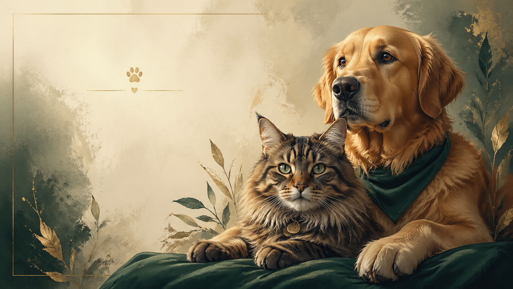 Second variation of custom dog and cat portraits with expressive personalities