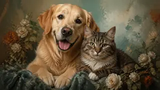 Custom dog and cat portraits with expressive personalities