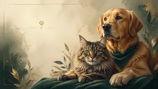 Second variation of custom dog and cat portraits with expressive personalities