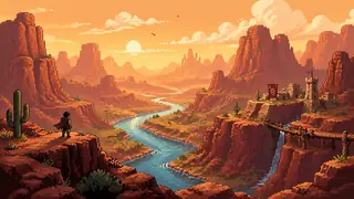 Pixel Platformer Tileset AI image prompt example 2