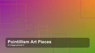 Create a gallery-quality pointillism art pieces scene