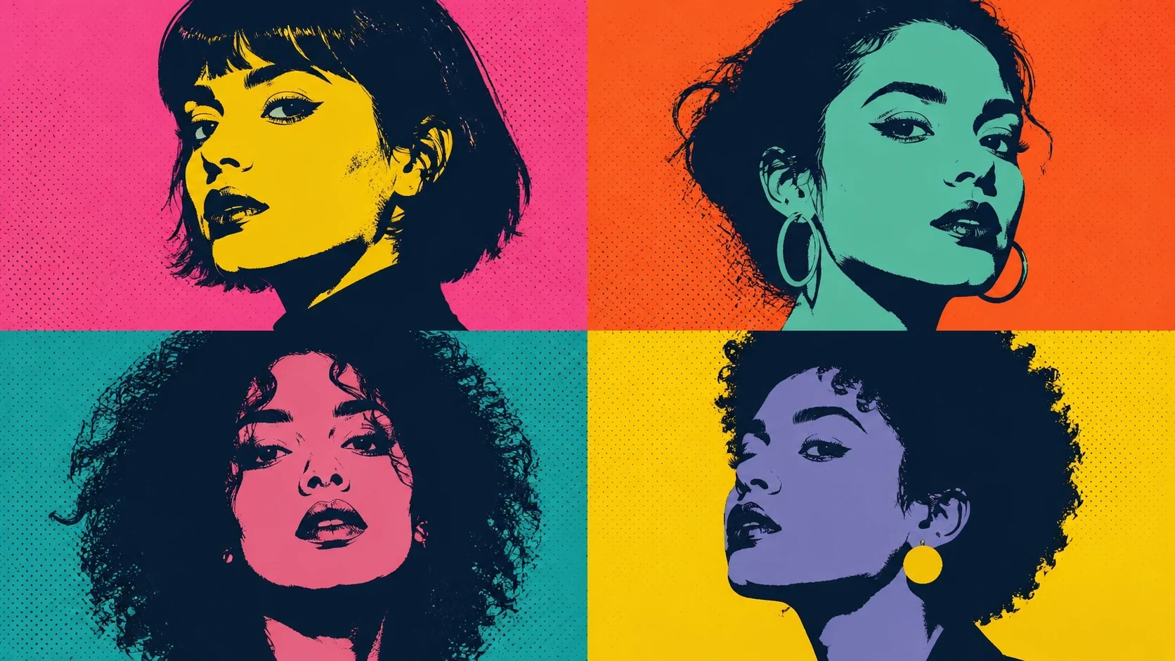 AI generated pop art portraits example 1
