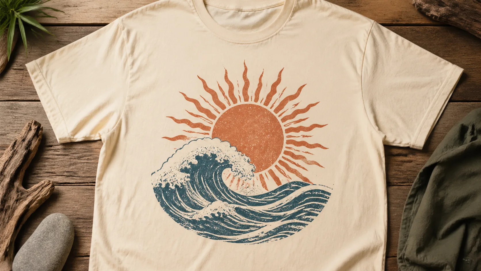 Create a vintage-inspired T-shirt graphic concept