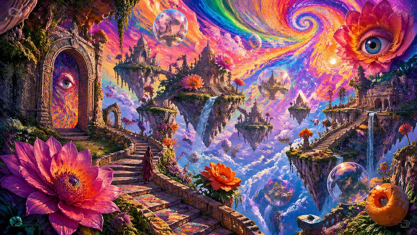 AI generated psychedelic dreamscapes example 1