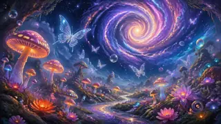 AI generated psychedelic dreamscapes example 3
