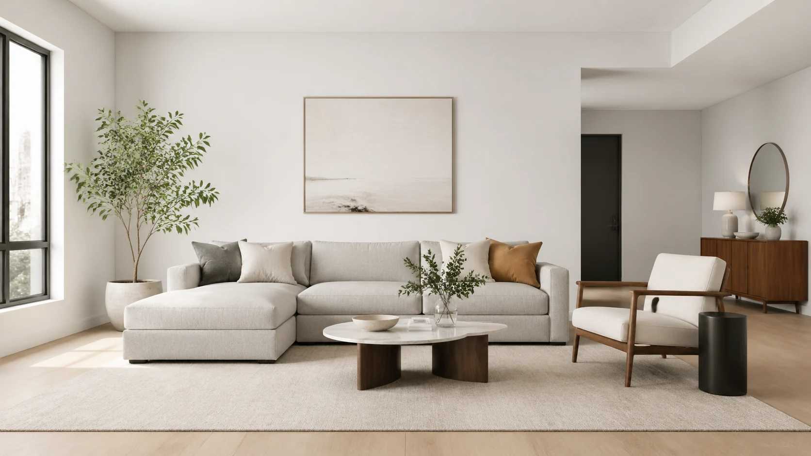 Clean modern real estate virtual staging image