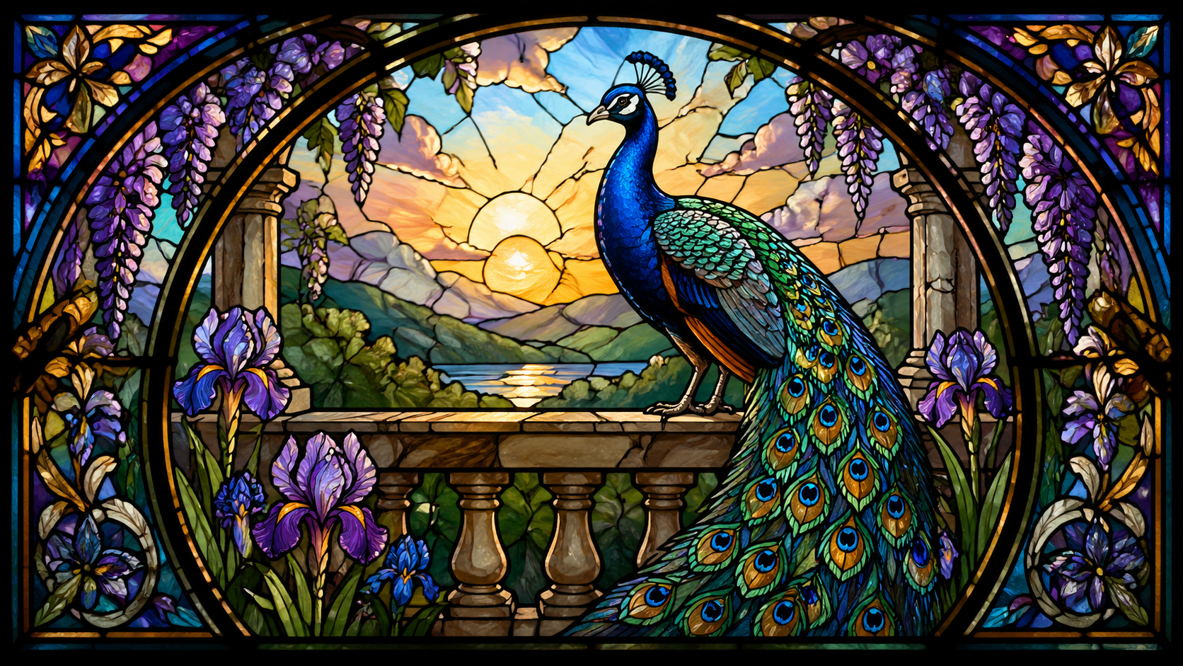 Stained Glass Window Patterns AI image generation example 1