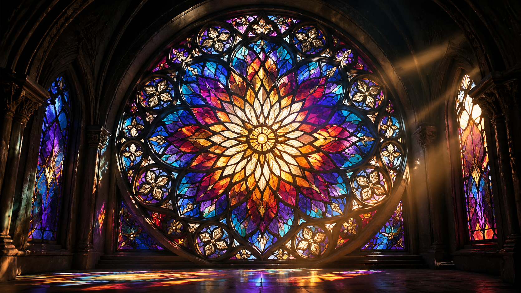 Stained Glass Window Patterns AI image generation example 3