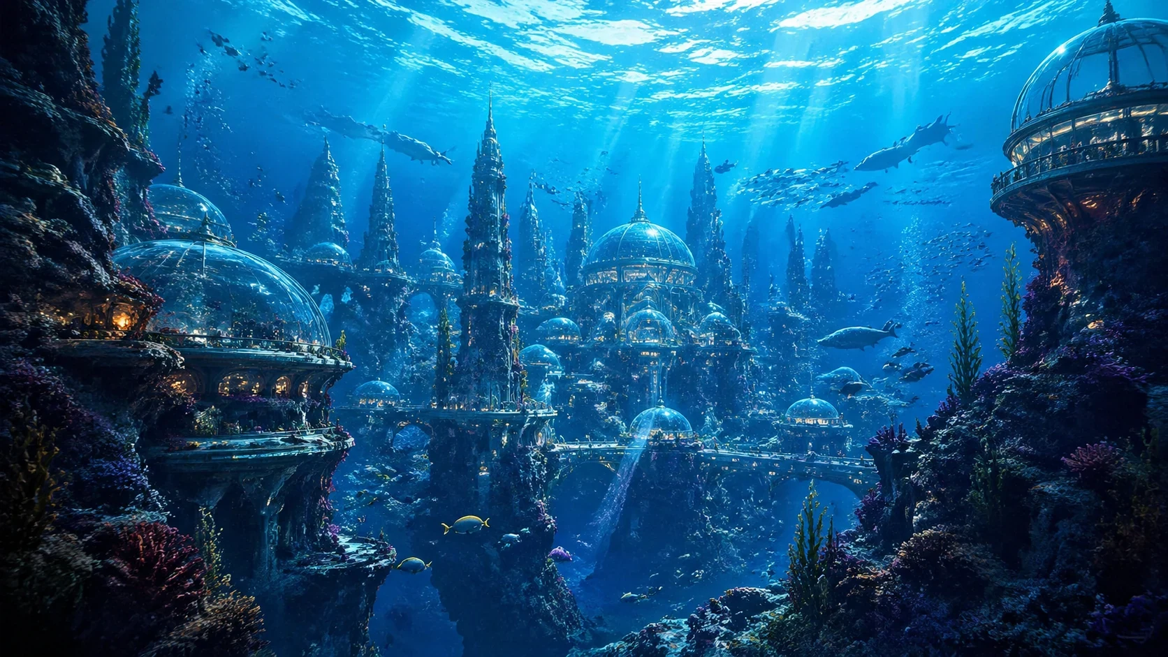 AI generated underwater cityscapes example 1
