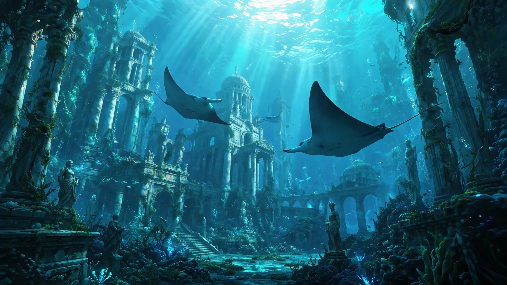 AI generated underwater cityscapes example 2
