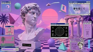 Vaporwave aesthetic collage