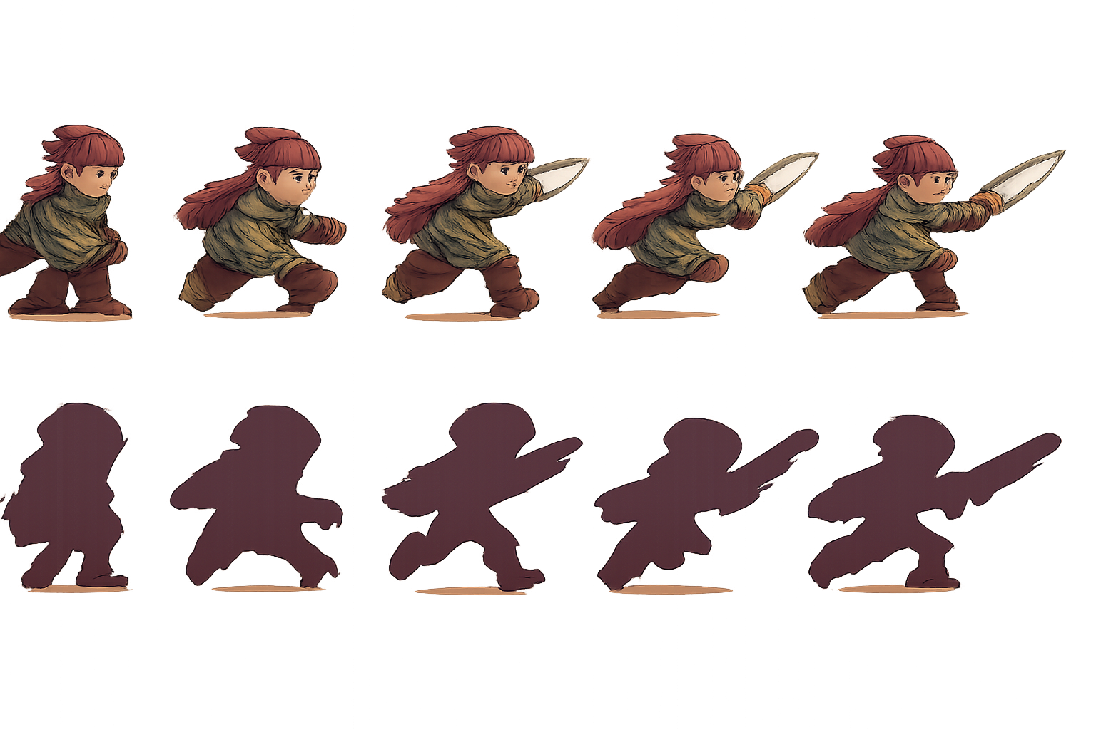 Original pixel game character sprite sheet
