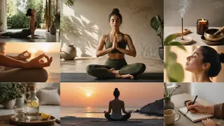 Yoga and meditation visuals with calming poses
