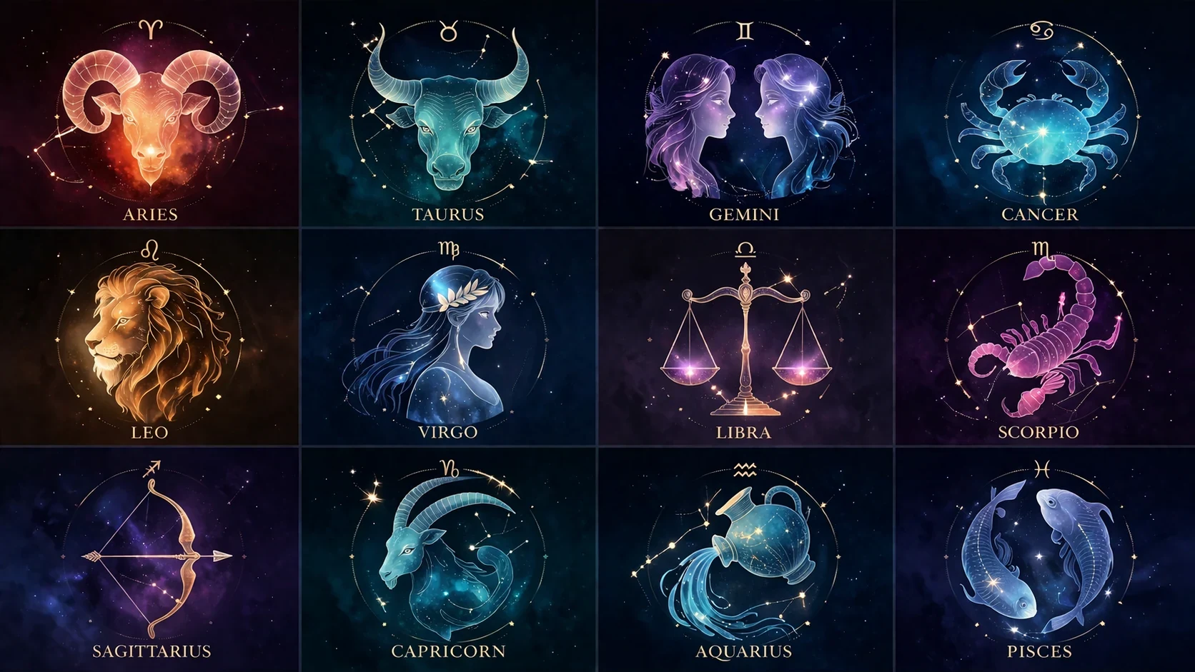 AI generated zodiac sign illustrations example 2