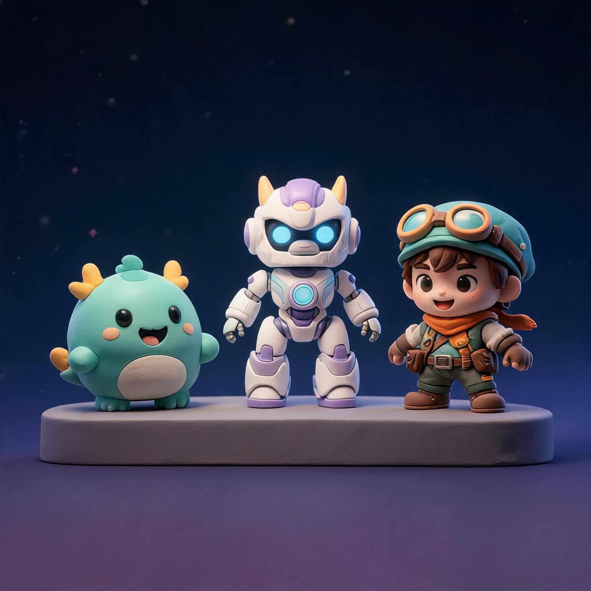 Character concept 3D asset preview with a porcelain character sculpture and detailed textures