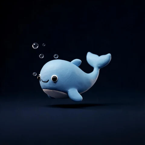 Baby whale 3D model preview