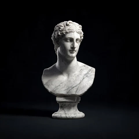 Marble classical bust 3D model preview
