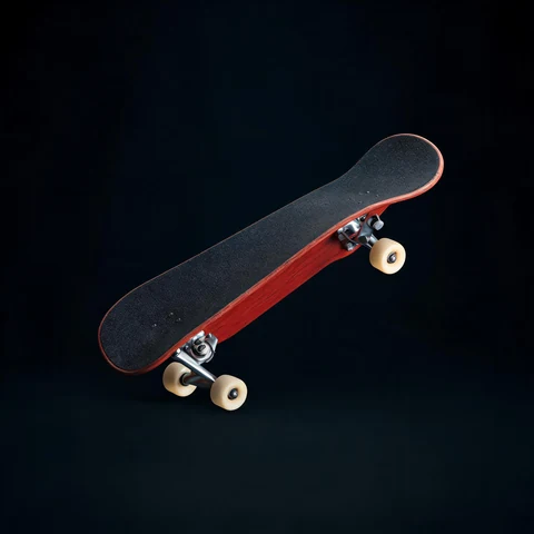 Red skateboard 3D model preview