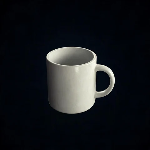 White ceramic mug 3D model preview